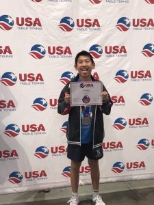 Nolan Yu USA table Tennis u1200 second place
