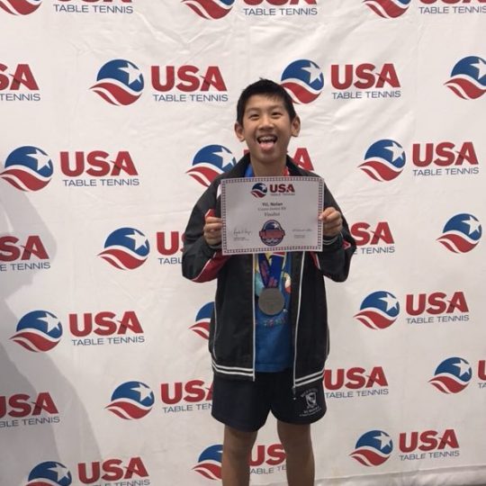 Nolan Yu USA table Tennis u1200 second place